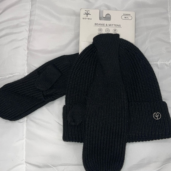 ❤️NWT!❤️ SOYBU Beanie & Mittens.Womens M/L. Soft handfeel, Convertible Mittens. - Picture 4 of 9
